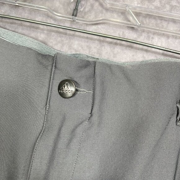 Adidas Shorts Mens 38 Gray 3 Stripe Elastic Waistband Coach Golf Outdoors Sports - Picture 3 of 8